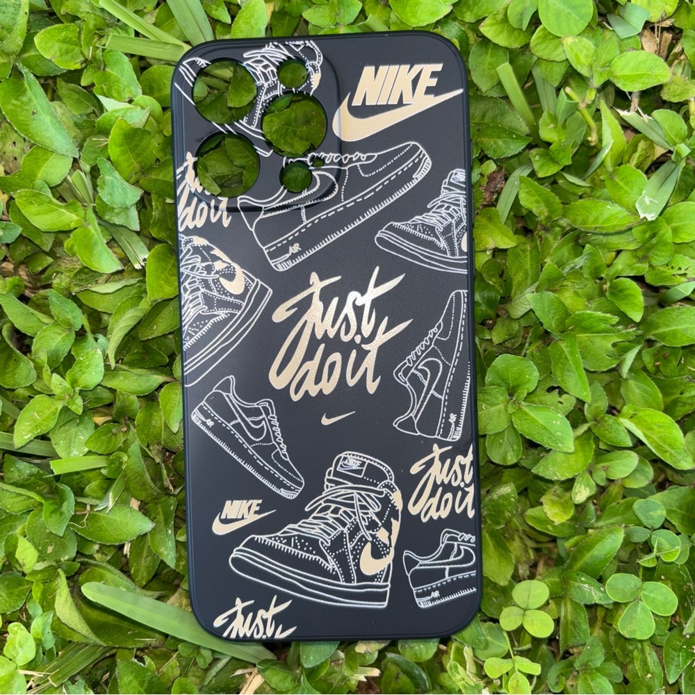 15 Pro Max✅ Black and Gold Just Do It Phone Case